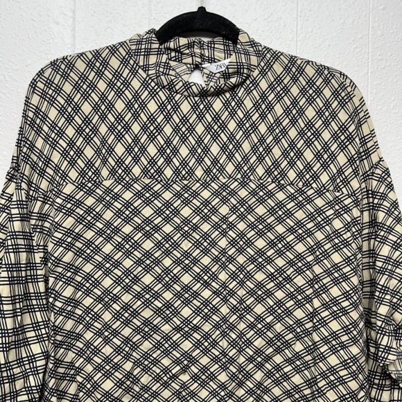 Zara Top Mock Neck Cross Hatch Womens Top Medium Casual Workwear Office Career - Picture 3 of 9